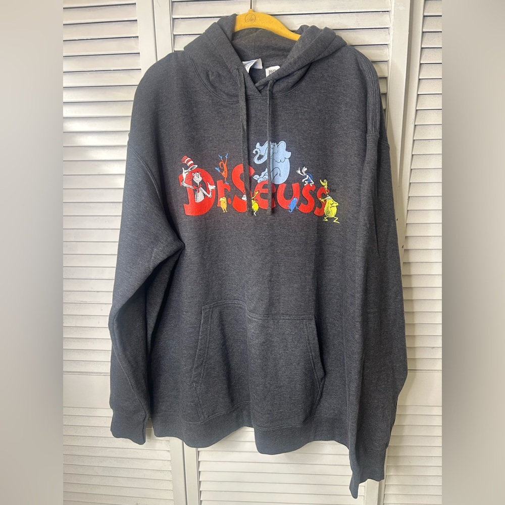 Dr. Seuss Graphic Charcoal Hoodie - Men Size 2XL
